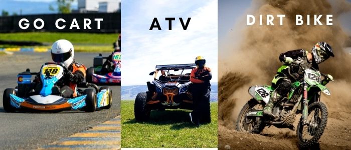 Go kart vs. ATV vs. Dirt Bike