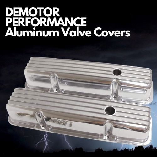 DEMOTOR PERFORMANCE Finned Tall Polished Aluminum Valve Covers