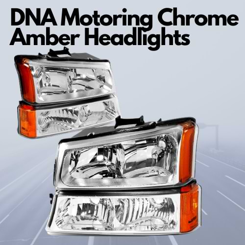 DNA Motoring Chrome Amber Headlights